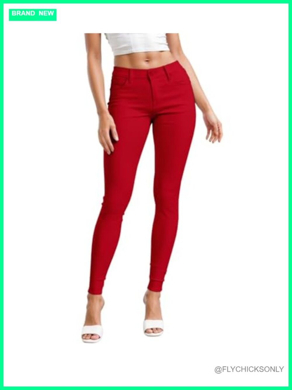 Women's Hyper Ultra Stretch Skinny Leg Work Casual Pants Mid Rise